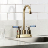 Synchronous Two-Handle 2-Hole Deck Mount Bar Faucet