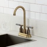 Synchronous Two-Handle 2-Hole Deck Mount Bar Faucet