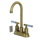 Synchronous Two-Handle 2-Hole Deck Mount Bar Faucet