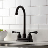 NuWave French Two-Handle 2-Hole Deck Mount Bar Faucet