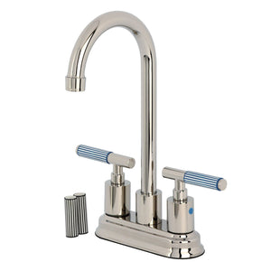 Synchronous Two-Handle 2-Hole Deck Mount Bar Faucet