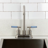 Synchronous Two-Handle 2-Hole Deck Mount Bar Faucet