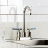 Synchronous Two-Handle 2-Hole Deck Mount Bar Faucet