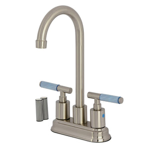 Synchronous Two-Handle 2-Hole Deck Mount Bar Faucet