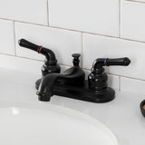 Royale Double-Handle 3-Hole Deck Mount 4-Inch Centerset Bathroom Faucet with Pop-Up Drain