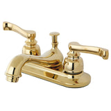 Royale Double-Handle 3-Hole Deck Mount 4-Inch Centerset Bathroom Faucet with Pop-Up Drain