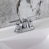 Manhattan Double-Handle 3-Hole Deck Mount 4-Inch Centerset Bathroom Faucet with Pop-Up Drain