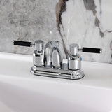 Kaiser Double-Handle 3-Hole Deck Mount 4-Inch Centerset Bathroom Faucet with Pop-Up Drain