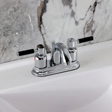 Kaiser Double-Handle 3-Hole Deck Mount 4-Inch Centerset Bathroom Faucet with Pop-Up Drain