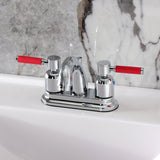 Kaiser Double-Handle 3-Hole Deck Mount 4-Inch Centerset Bathroom Faucet with Pop-Up Drain