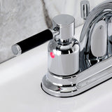 Kaiser Double-Handle 3-Hole Deck Mount 4-Inch Centerset Bathroom Faucet with Pop-Up Drain