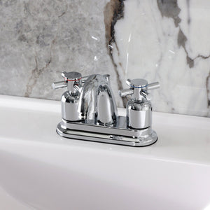 Concord Double-Handle 3-Hole Deck Mount 4-Inch Centerset Bathroom Faucet with Pop-Up Drain