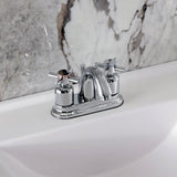 Concord Double-Handle 3-Hole Deck Mount 4-Inch Centerset Bathroom Faucet with Pop-Up Drain