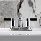 NuvoFusion Double-Handle 3-Hole Deck Mount 4-Inch Centerset Bathroom Faucet with Pop-Up Drain