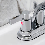 NuvoFusion Double-Handle 3-Hole Deck Mount 4-Inch Centerset Bathroom Faucet with Pop-Up Drain