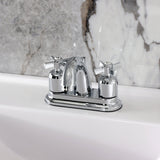 Millennium Double-Handle 3-Hole Deck Mount 4-Inch Centerset Bathroom Faucet with Pop-Up Drain