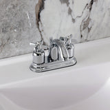 Millennium Double-Handle 3-Hole Deck Mount 4-Inch Centerset Bathroom Faucet with Pop-Up Drain