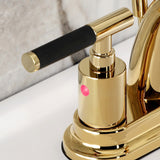 Kaiser Two-Handle 3-Hole Deck Mount 4" Centerset Bathroom Faucet with Pop-Up Drain