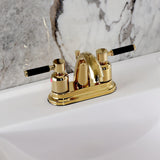 Kaiser Double-Handle 3-Hole Deck Mount 4-Inch Centerset Bathroom Faucet with Pop-Up Drain