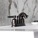 Kaiser Double-Handle 3-Hole Deck Mount 4-Inch Centerset Bathroom Faucet with Pop-Up Drain