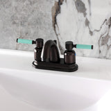 Kaiser Double-Handle 3-Hole Deck Mount 4-Inch Centerset Bathroom Faucet with Pop-Up Drain