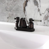 Kaiser Double-Handle 3-Hole Deck Mount 4-Inch Centerset Bathroom Faucet with Pop-Up Drain