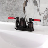 Kaiser Double-Handle 3-Hole Deck Mount 4-Inch Centerset Bathroom Faucet with Pop-Up Drain