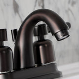 Kaiser Double-Handle 3-Hole Deck Mount 4-Inch Centerset Bathroom Faucet with Pop-Up Drain