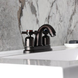 Concord Double-Handle 3-Hole Deck Mount 4-Inch Centerset Bathroom Faucet with Pop-Up Drain