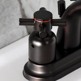 Concord Double-Handle 3-Hole Deck Mount 4-Inch Centerset Bathroom Faucet with Pop-Up Drain