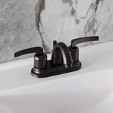 Centurion Double-Handle 3-Hole Deck Mount 4-Inch Centerset Bathroom Faucet with Pop-Up Drain