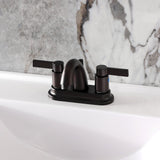 NuvoFusion Double-Handle 3-Hole Deck Mount 4-Inch Centerset Bathroom Faucet with Pop-Up Drain