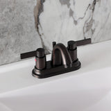 NuvoFusion Double-Handle 3-Hole Deck Mount 4-Inch Centerset Bathroom Faucet with Pop-Up Drain