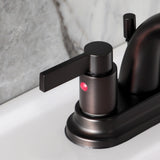 NuvoFusion Double-Handle 3-Hole Deck Mount 4-Inch Centerset Bathroom Faucet with Pop-Up Drain