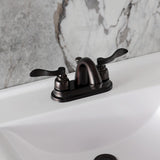 NuWave French Double-Handle 3-Hole Deck Mount 4-Inch Centerset Bathroom Faucet with Pop-Up Drain