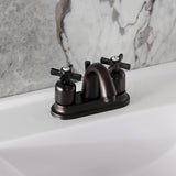 Millennium Double-Handle 3-Hole Deck Mount 4-Inch Centerset Bathroom Faucet with Pop-Up Drain