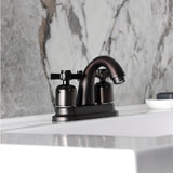 Millennium Double-Handle 3-Hole Deck Mount 4-Inch Centerset Bathroom Faucet with Pop-Up Drain