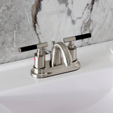 Kaiser Two-Handle 3-Hole Deck Mount 4" Centerset Bathroom Faucet with Pop-Up Drain