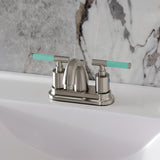 Kaiser Two-Handle 3-Hole Deck Mount 4" Centerset Bathroom Faucet with Pop-Up Drain