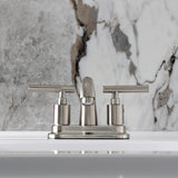 Manhattan Two-Handle 3-Hole Deck Mount 4" Centerset Bathroom Faucet with Pop-Up Drain