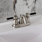 Kaiser Double-Handle 3-Hole Deck Mount 4-Inch Centerset Bathroom Faucet with Pop-Up Drain