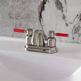 Kaiser Double-Handle 3-Hole Deck Mount 4-Inch Centerset Bathroom Faucet with Pop-Up Drain