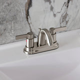 NuvoFusion Double-Handle 3-Hole Deck Mount 4-Inch Centerset Bathroom Faucet with Pop-Up Drain