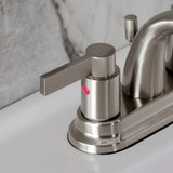 NuvoFusion Double-Handle 3-Hole Deck Mount 4-Inch Centerset Bathroom Faucet with Pop-Up Drain