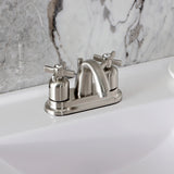 Millennium Double-Handle 3-Hole Deck Mount 4-Inch Centerset Bathroom Faucet with Pop-Up Drain