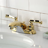 Royale Double-Handle 3-Hole Deck Mount 4-Inch Centerset Bathroom Faucet with Pop-Up Drain