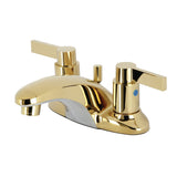 NuvoFusion Double-Handle 3-Hole Deck Mount 4-Inch Centerset Bathroom Faucet with Pop-Up Drain