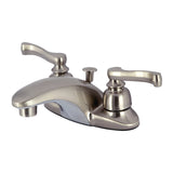 Royale Double-Handle 3-Hole Deck Mount 4-Inch Centerset Bathroom Faucet with Pop-Up Drain