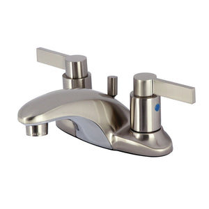 NuvoFusion Double-Handle 3-Hole Deck Mount 4-Inch Centerset Bathroom Faucet with Pop-Up Drain