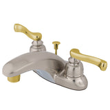 Royale Double-Handle 3-Hole Deck Mount 4-Inch Centerset Bathroom Faucet with Pop-Up Drain